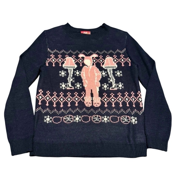 A Christmas Story Crewneck Sweater Size Medium Bunny Pajamas Ralphie - Picture 1 of 4
